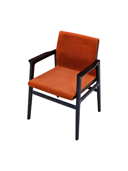 Orange Velvet Dining Chair