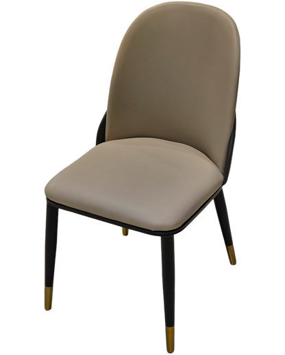 Beige Leather Dining Chair