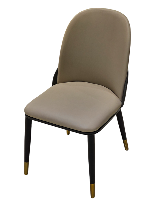 Beige Leather Dining Chair