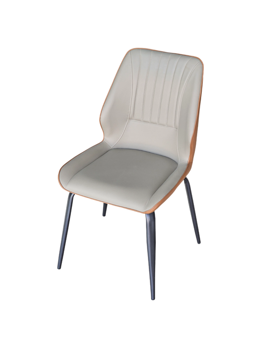 Grey And Orange Leather Dining Chair