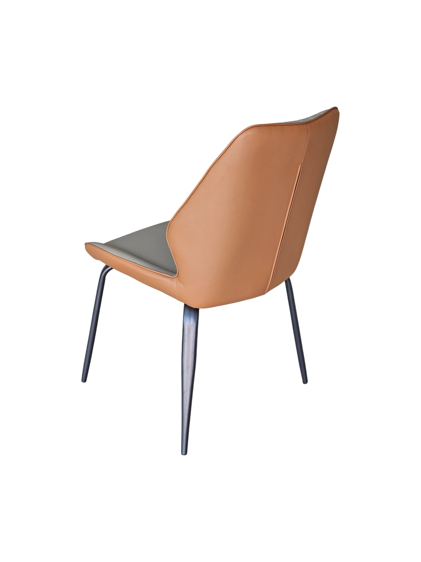 Grey And Orange Leather Dining Chair