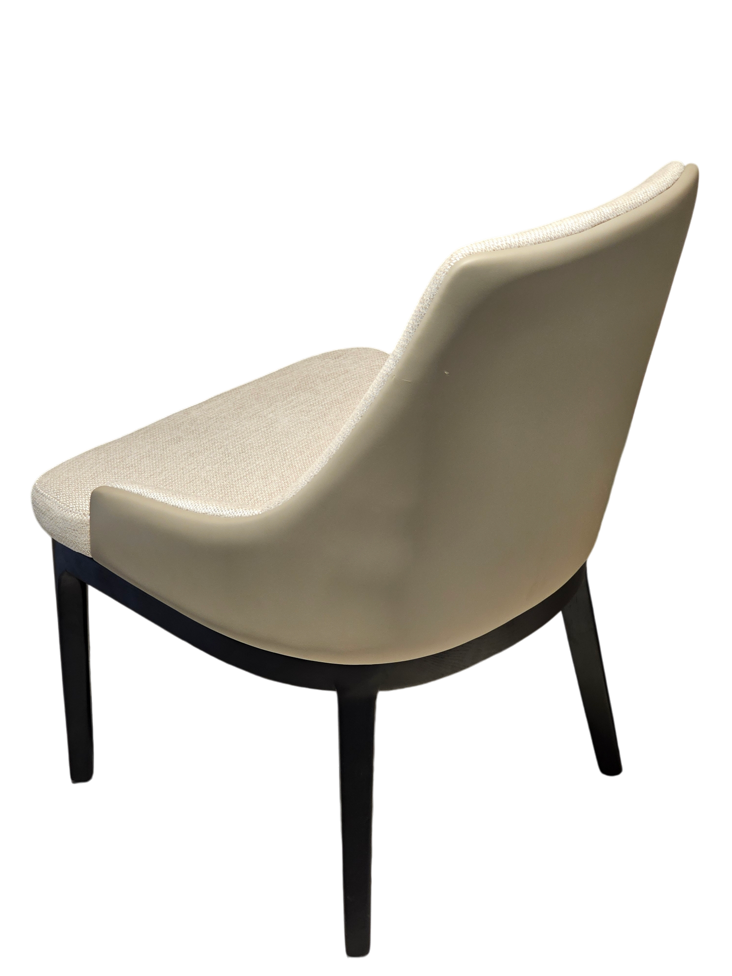 Golden White Cotton and Leather Dining Chair